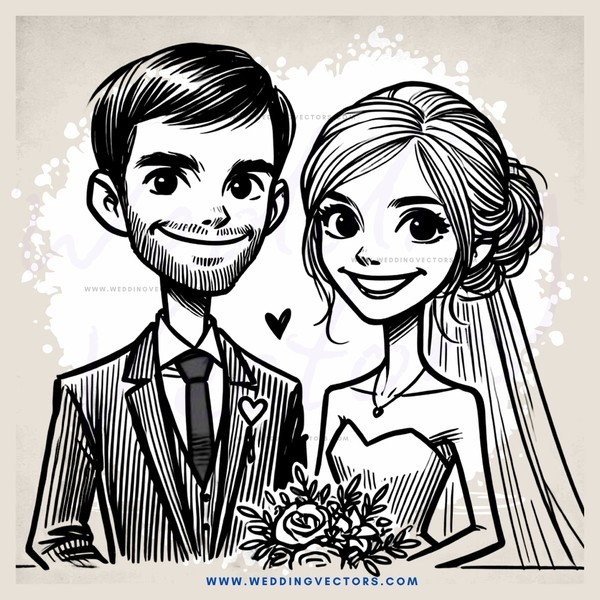 a wedding portrait in black and white