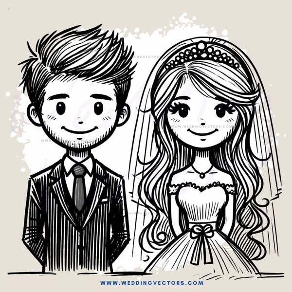 a groom and bride smile for their wedding picture