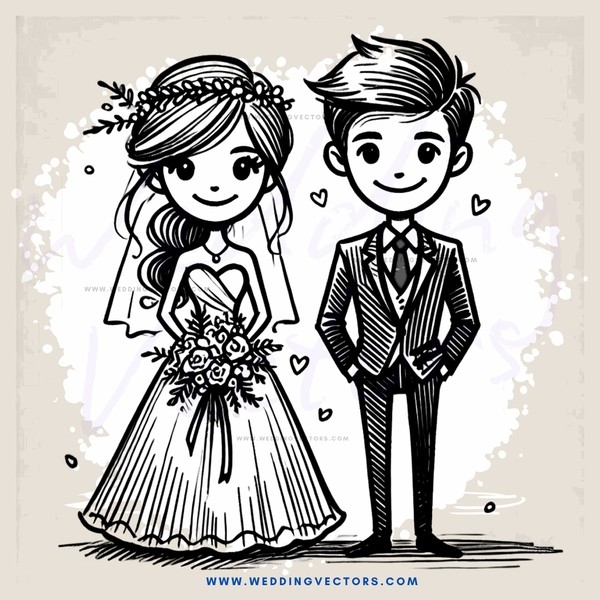 newlyweds pose for picture
