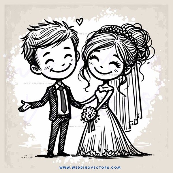 bride and groom smile for picture