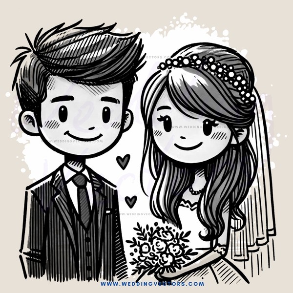 a bride and groom hold flowers together