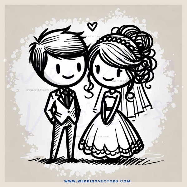 a cartoon couple standing together