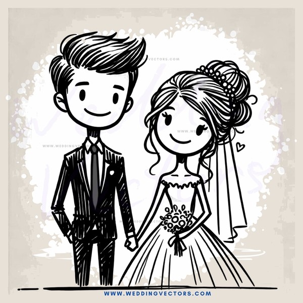 a couple on their wedding day