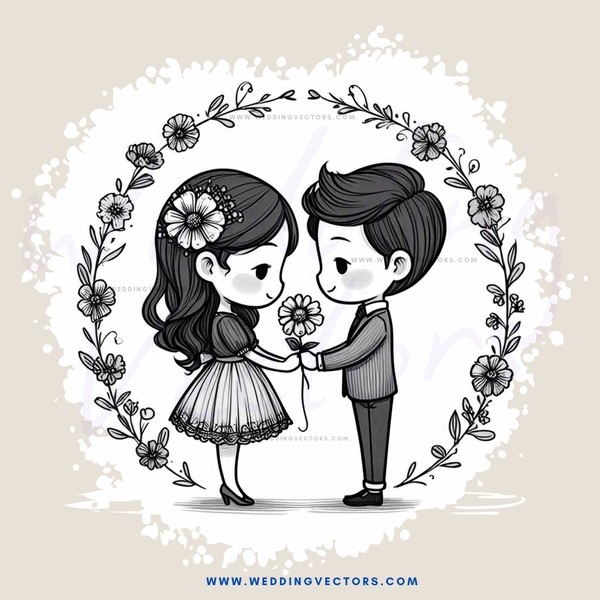 a couple with flowers on their hair