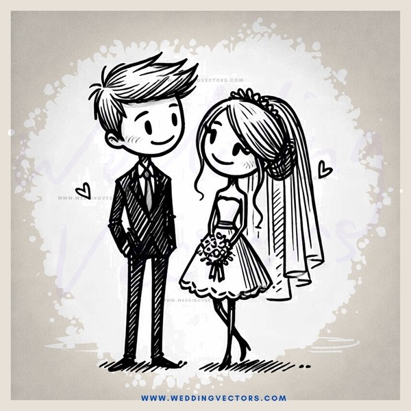 a bride and groom in wedding formal wear posing for their picture