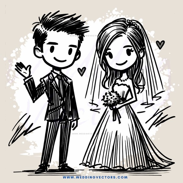 wedding couple shake hands and smile