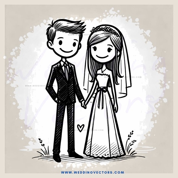 a happy couple on their wedding day