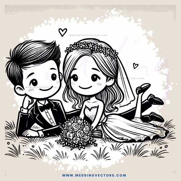 a newlywed couple in love