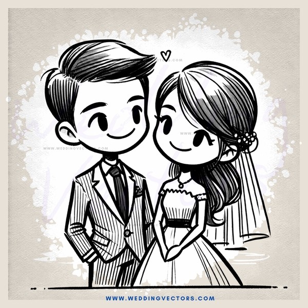 a man and woman on their wedding day