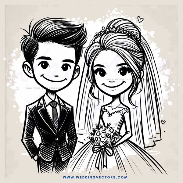 bride and groom on their wedding day