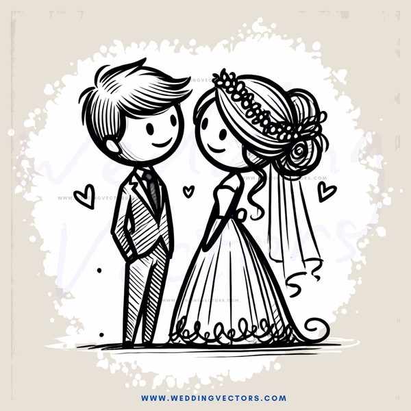 a bride and groom on their wedding day