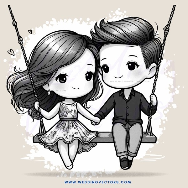a couple on swings
