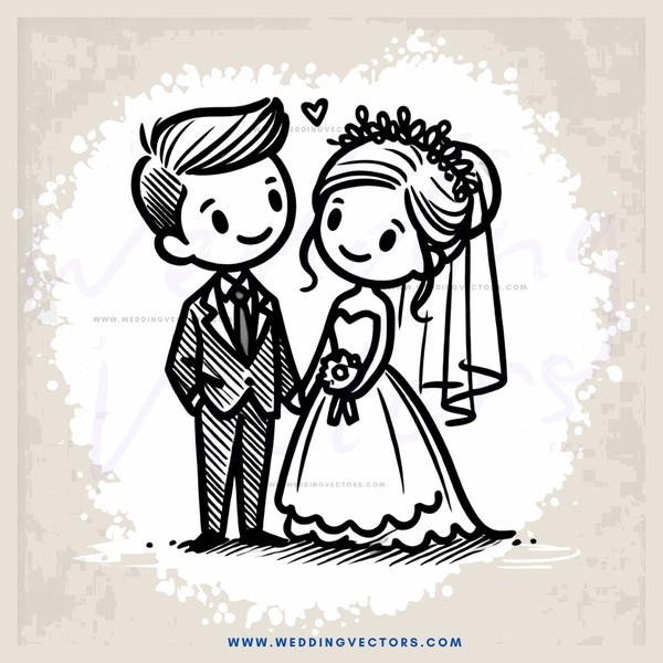 wedding couple standing hand in hand