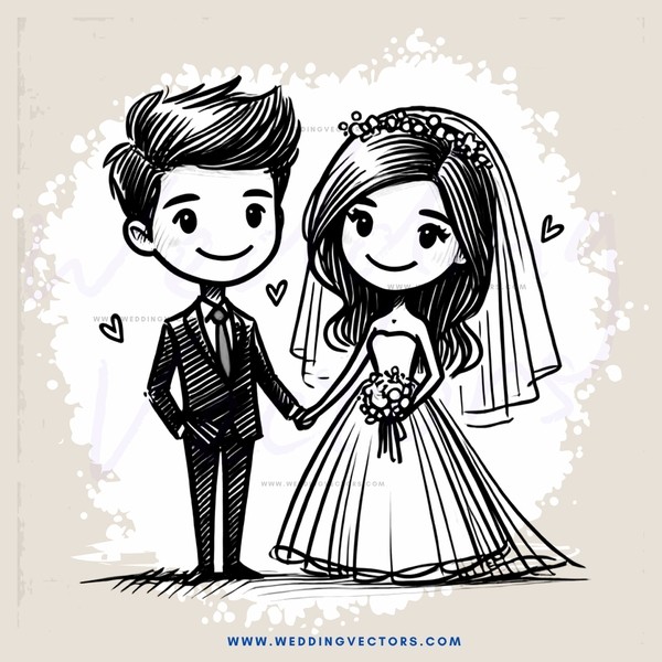 a bride and groom smiling together