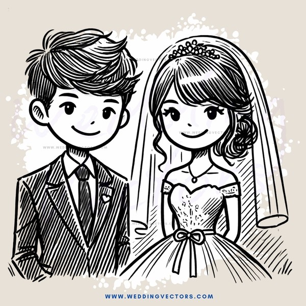 a couple on their wedding day