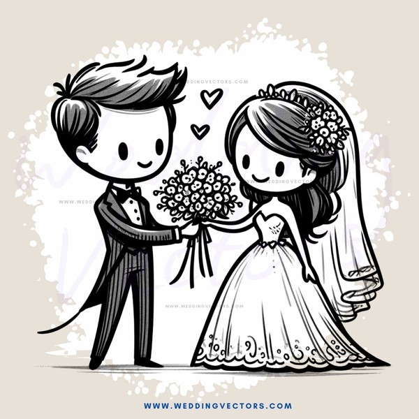 a bride and groom