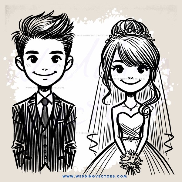a bride and groom