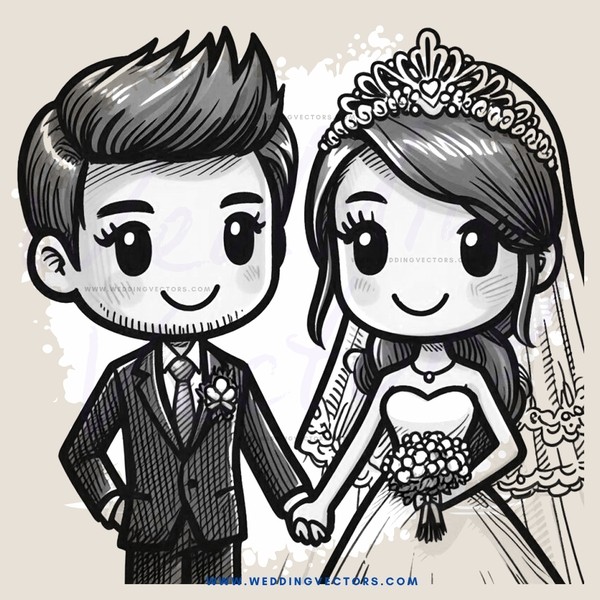 bride and groom holding hands