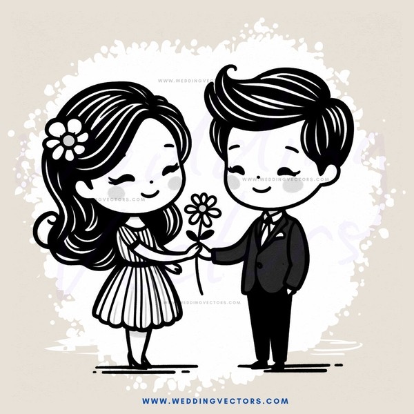 a couple with a flower