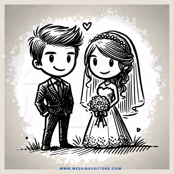 bride and groom together