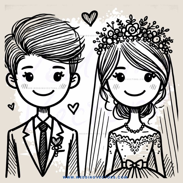 a happy bride and groom