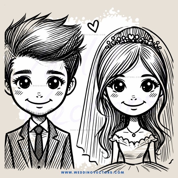 a happy couple on their wedding day