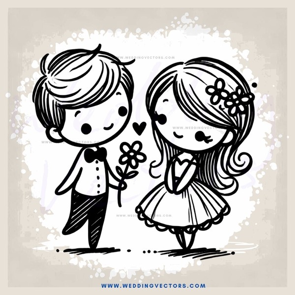 a boy and girl holding hands