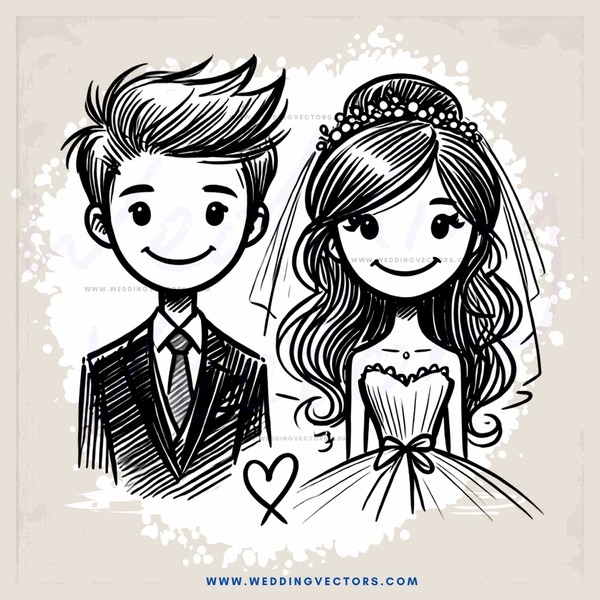 a boy and girl portrait with heart cutout