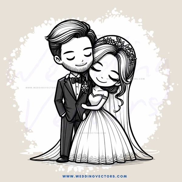 a bride and groom in silhouette