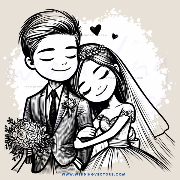 a couple hugging and holding flowers