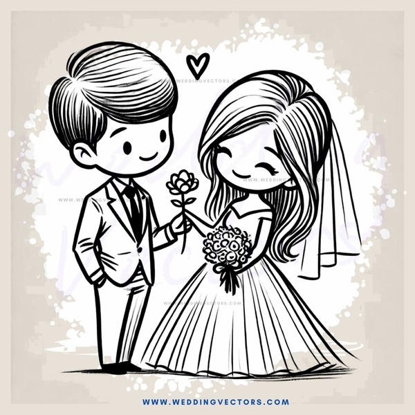 newlyweds hold flower bouquets