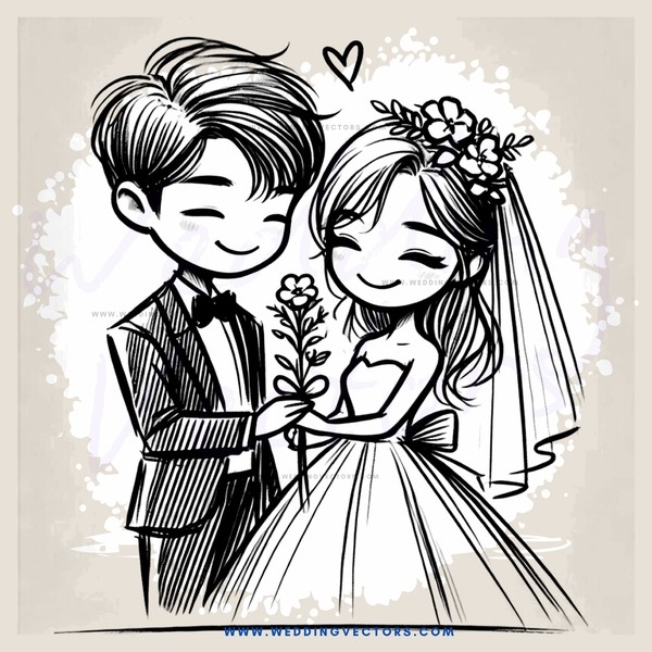 the groom and bride's smile