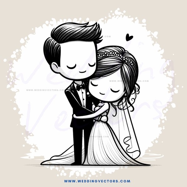 a cartoon wedding gift card illustration