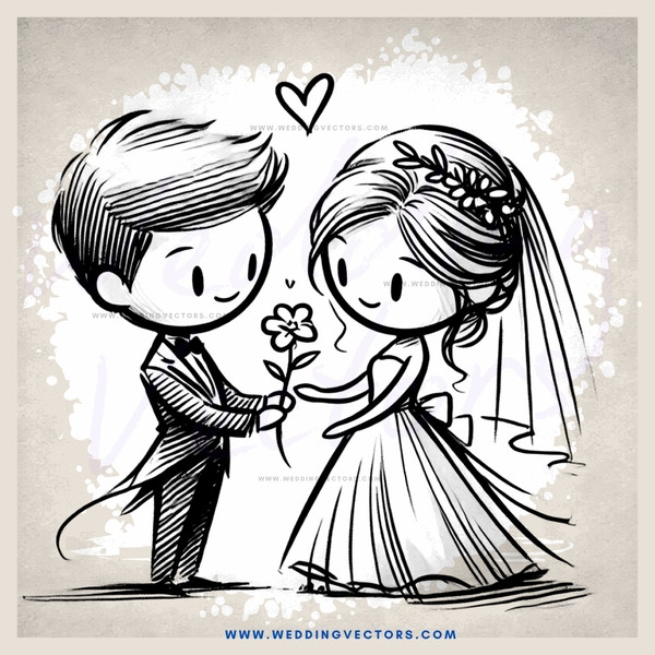 a man and woman hold a flower