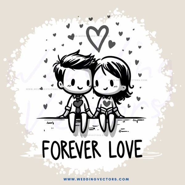 forever love cartoon drawing