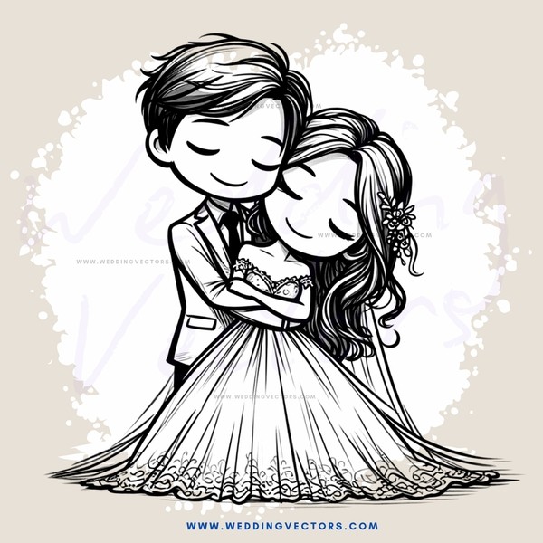 a man and woman hugging with hearts on their chests