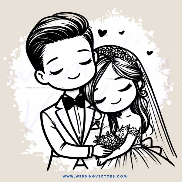 a couple embracing with rings and flowers