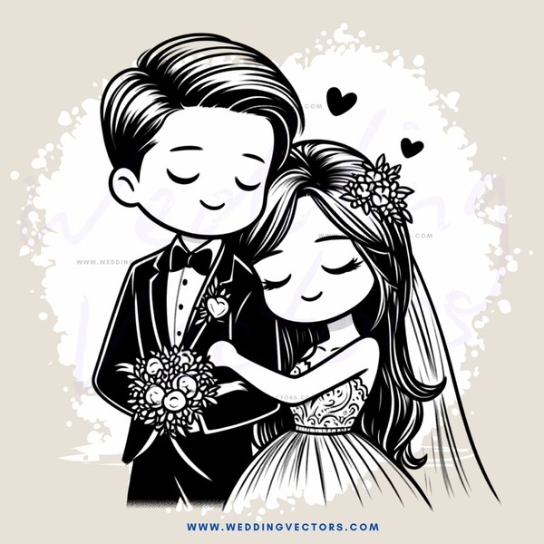 a couple in white wedding attire