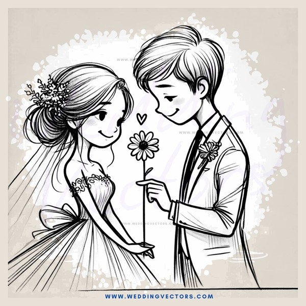 wedding picture in black and white