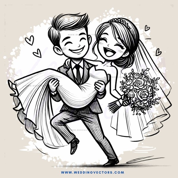 a happy bride and groom celebration