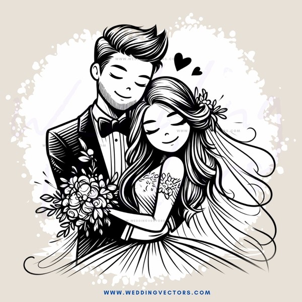a bride and groom share their love