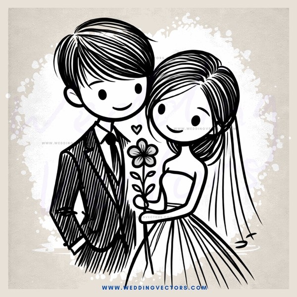 a couple holding hands and flowers