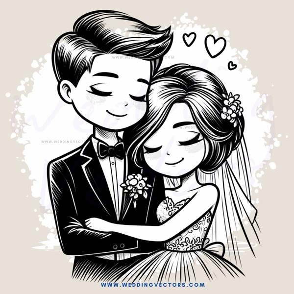 a couple in black and white
