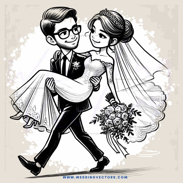 a newly married couple's joyful moment
