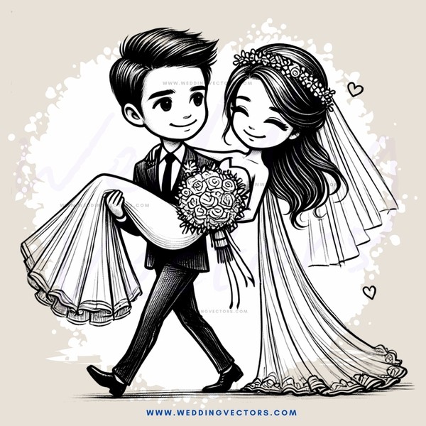 bride and groom hug in wedding picture