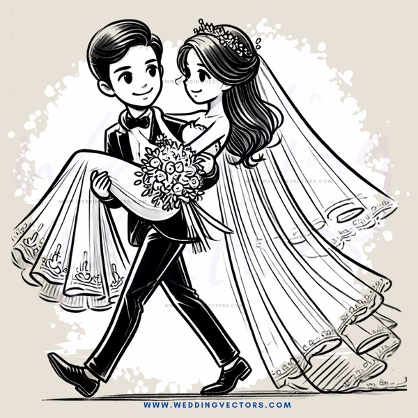 a bride and groom walking together