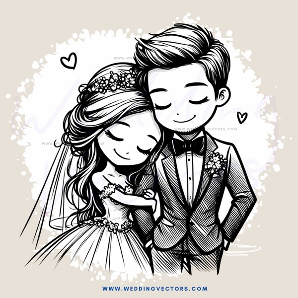 a bride and groom in white holding each other