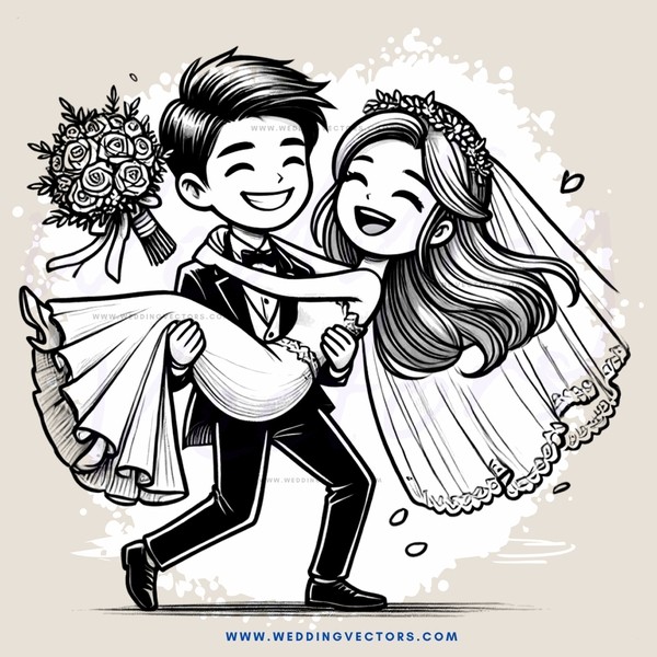 wedding celebration in black and white