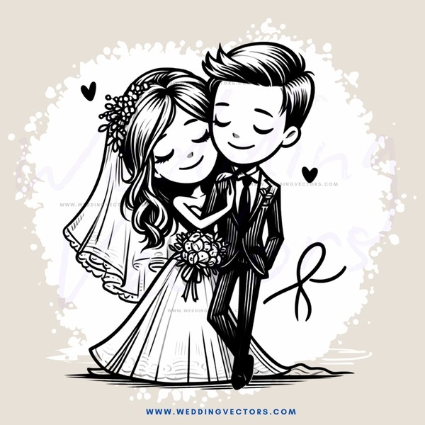 a couple hugging at their wedding