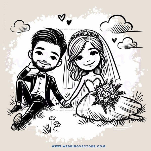 man and woman on grass with flowers